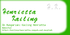henrietta kailing business card
